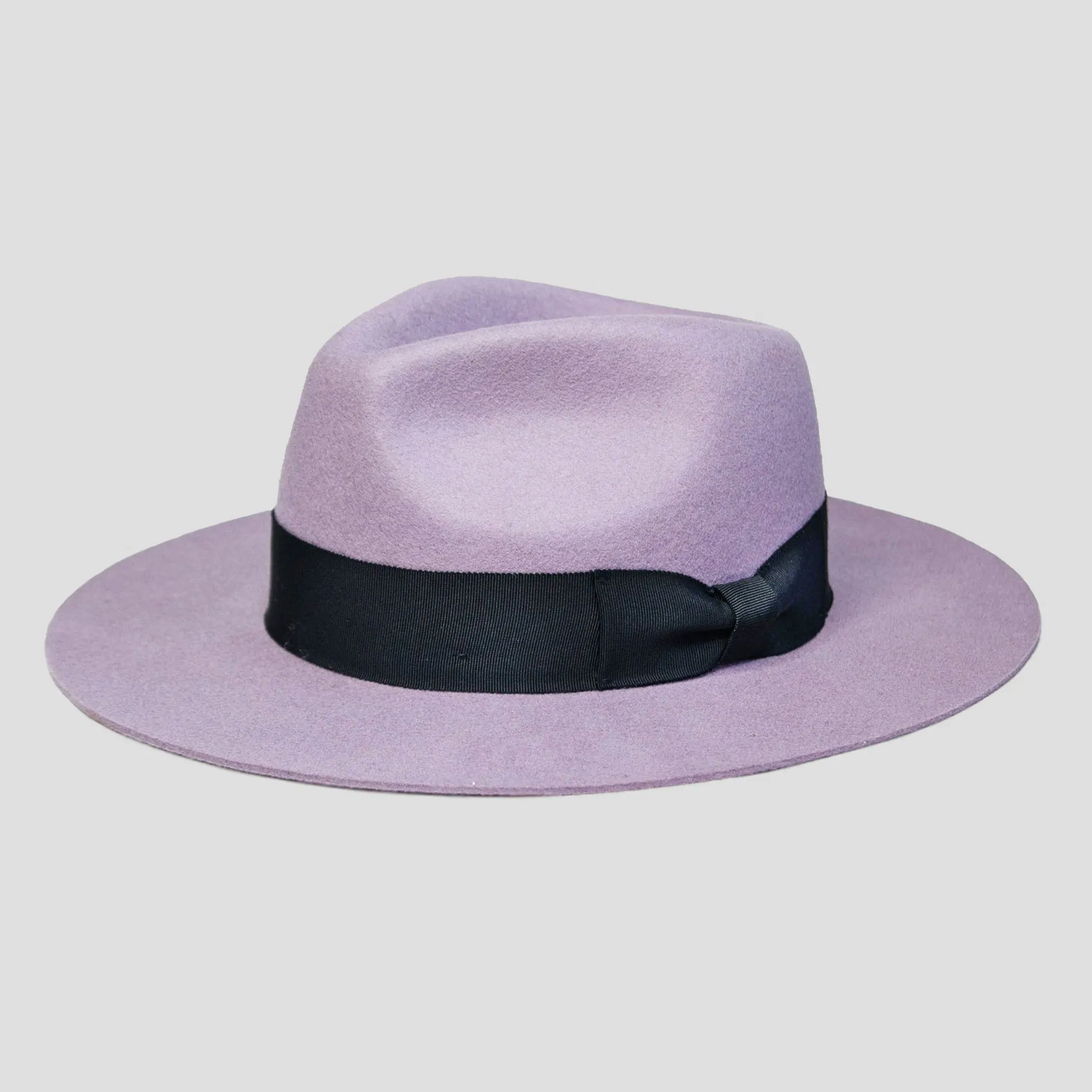 Sleek Fedora Hat - Lavender   Black