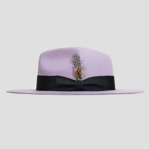 Sleek Fedora Hat - Lavender   Black