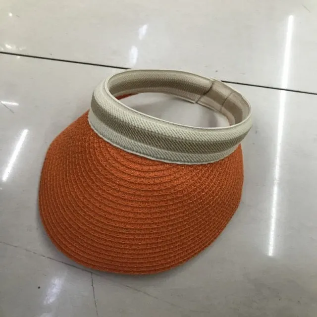 Summer lady Empty Top Sun Visor Hat Summer straw Wide Brim  Sun Caps UV Protection Hat For Men And Women