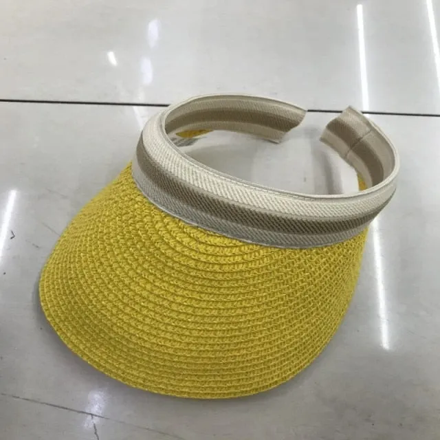 Summer lady Empty Top Sun Visor Hat Summer straw Wide Brim  Sun Caps UV Protection Hat For Men And Women