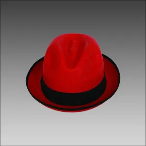 Tumia Trilby Panama Hat - Red