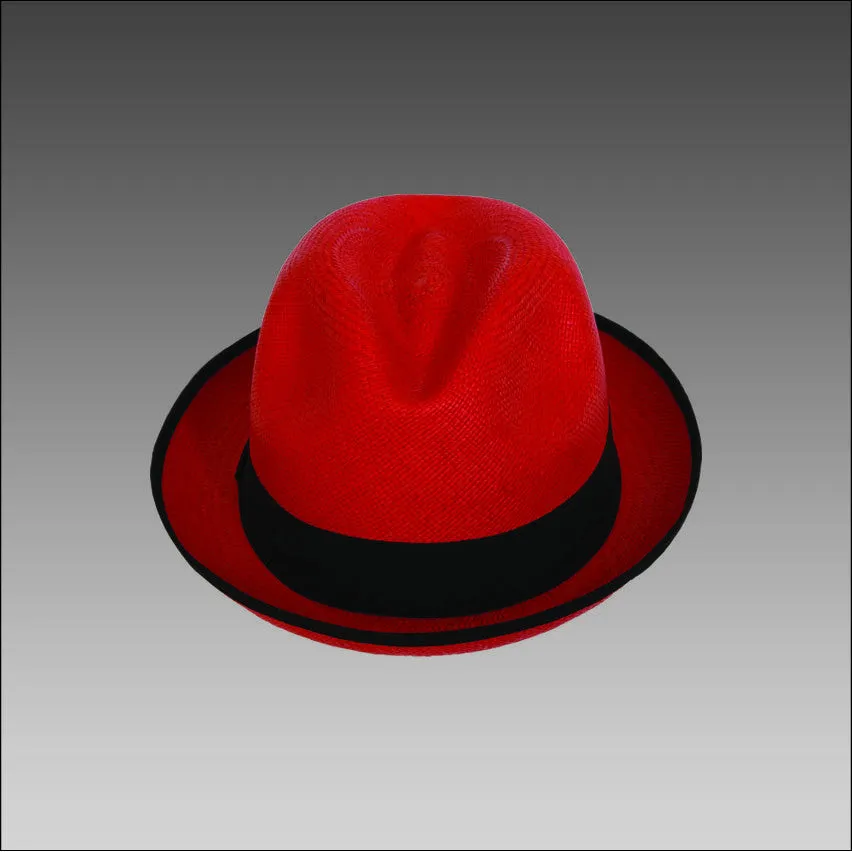 Tumia Trilby Panama Hat - Red