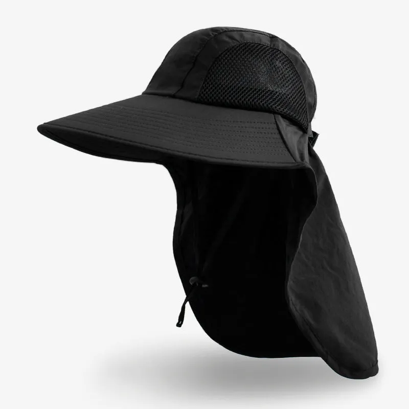 Wide Brim Hat Sun Protection Fishing Caps with Large Neck Flap