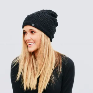 Winter Knit Peek-a-Boo Beanie - Charcoal