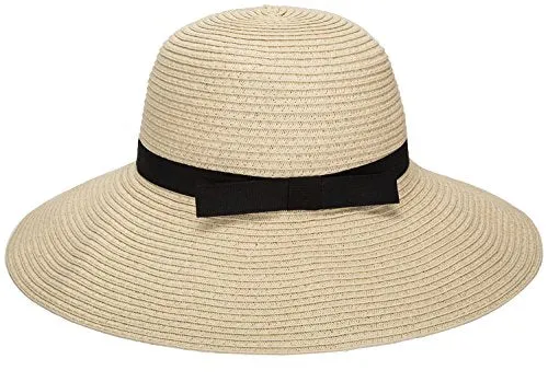 Women Floppy Sun Beach Straw Hats Wide Brim Packable Summer Cap (Beige) by Janrely
