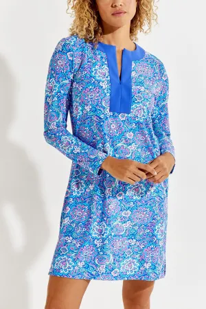 Women's Shoreside Swim Cover-Up Dress  |  Blue Multicolor Spring Floral