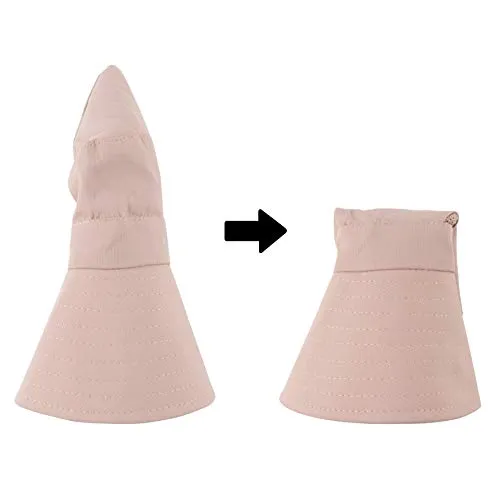 Women's Wide Brim Floppy Summer Sun Hat w/Ponytail Hole, Pink