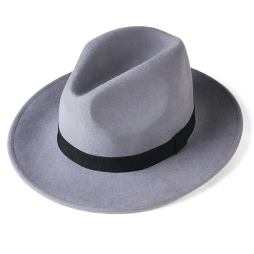 Wool Fedora Hat for Women Men